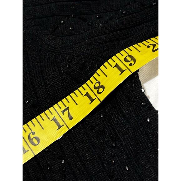 Talbots Black Beaded Light Pullover Sweater Women’s Petite S Classy Capsule Chic - Picture 7 of 8